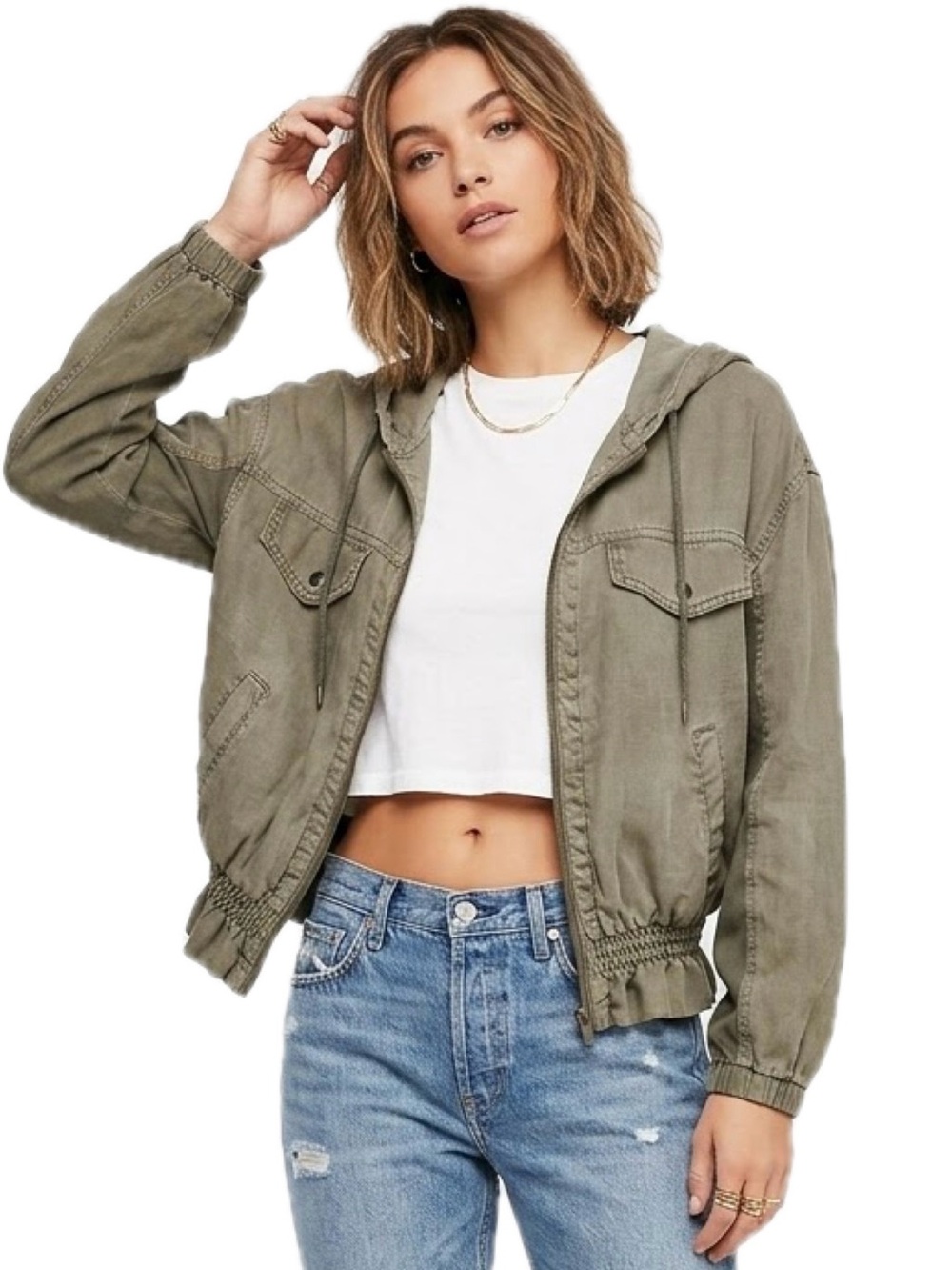 Splendid Bodhi Peplum Jacket military green medium NWT